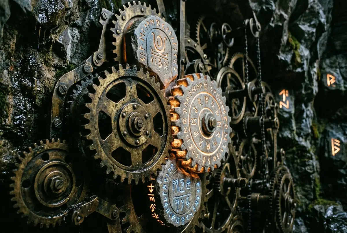 Ancient clockwork and stone tablets