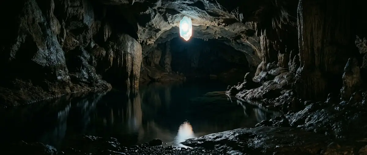 Calm underground lake